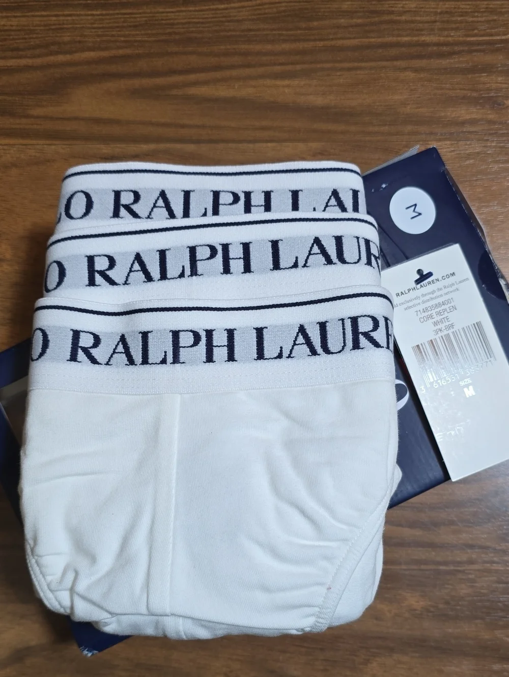 Polo Ralph Lauren White Low Rise Briefs (3-Pack) Stretch Cotton